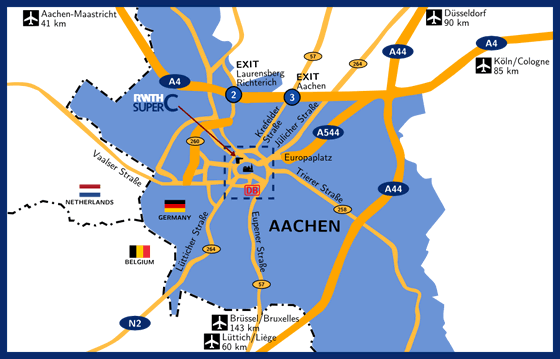 Map of the Aachen area